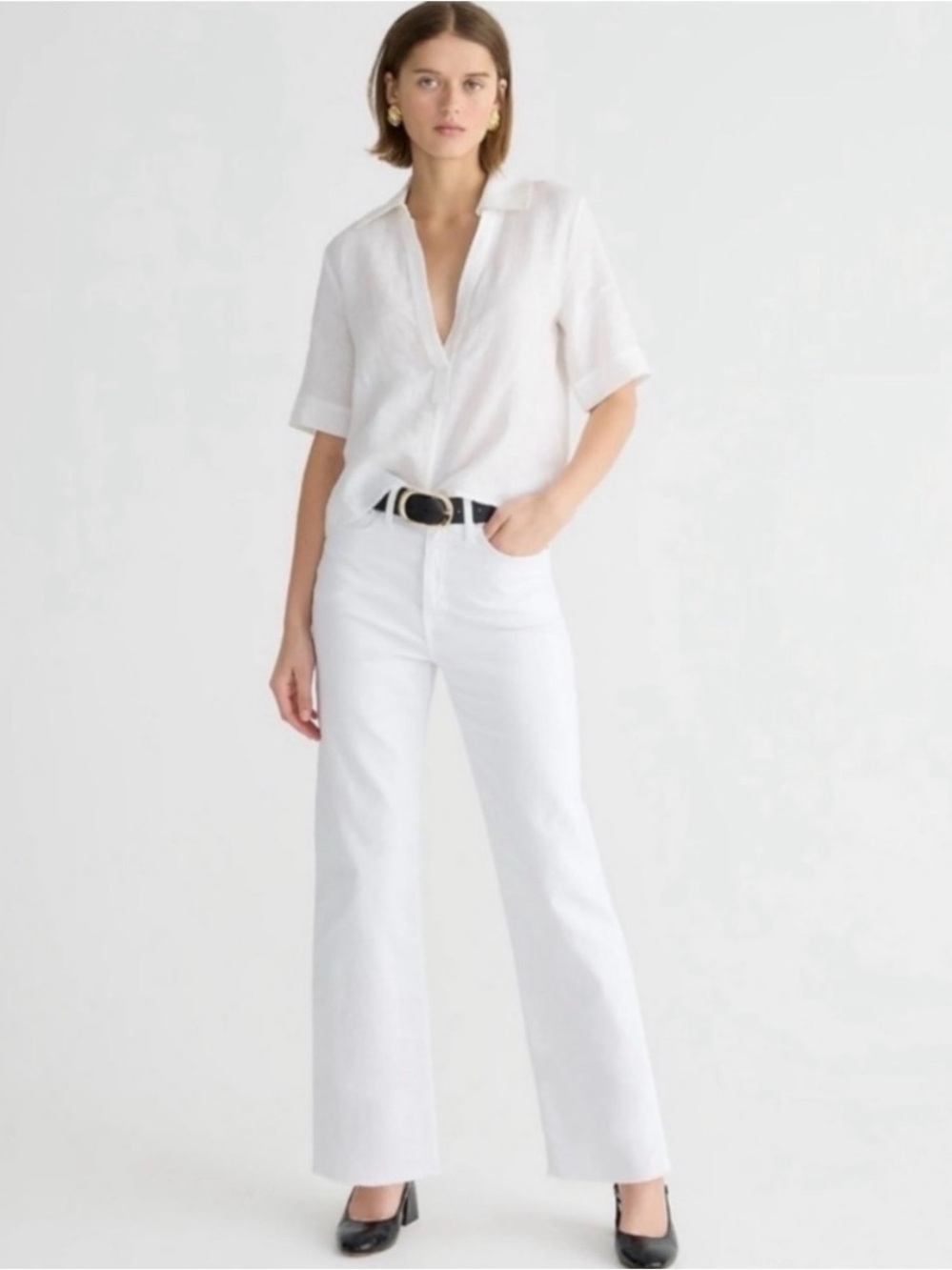 J.Crew Slim wide-leg jean in white wash Size 27